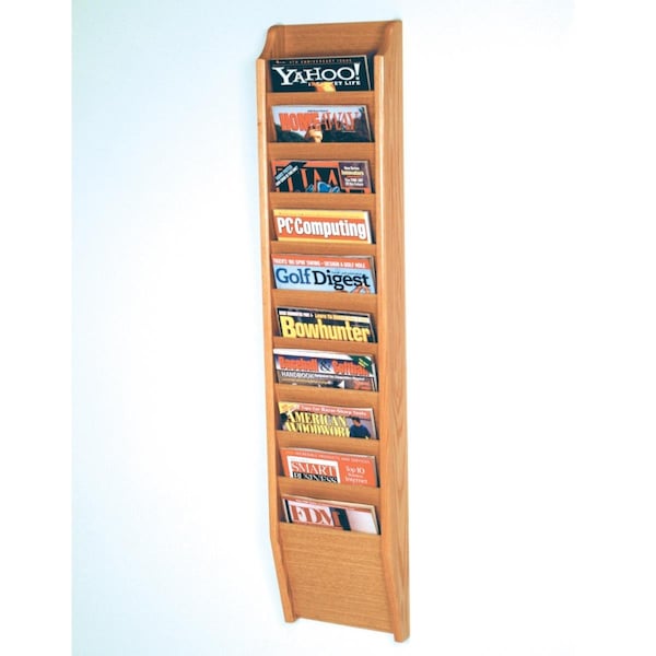 Latestluxury Cascade 10 Pocket Magazine Rack - Black, Mahogany & Light Oak LA3951987 - main